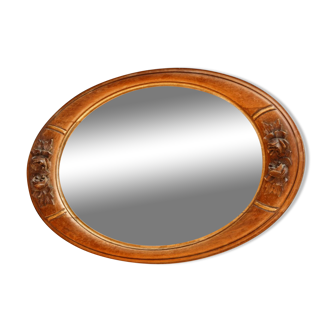 Oval art deco mirror