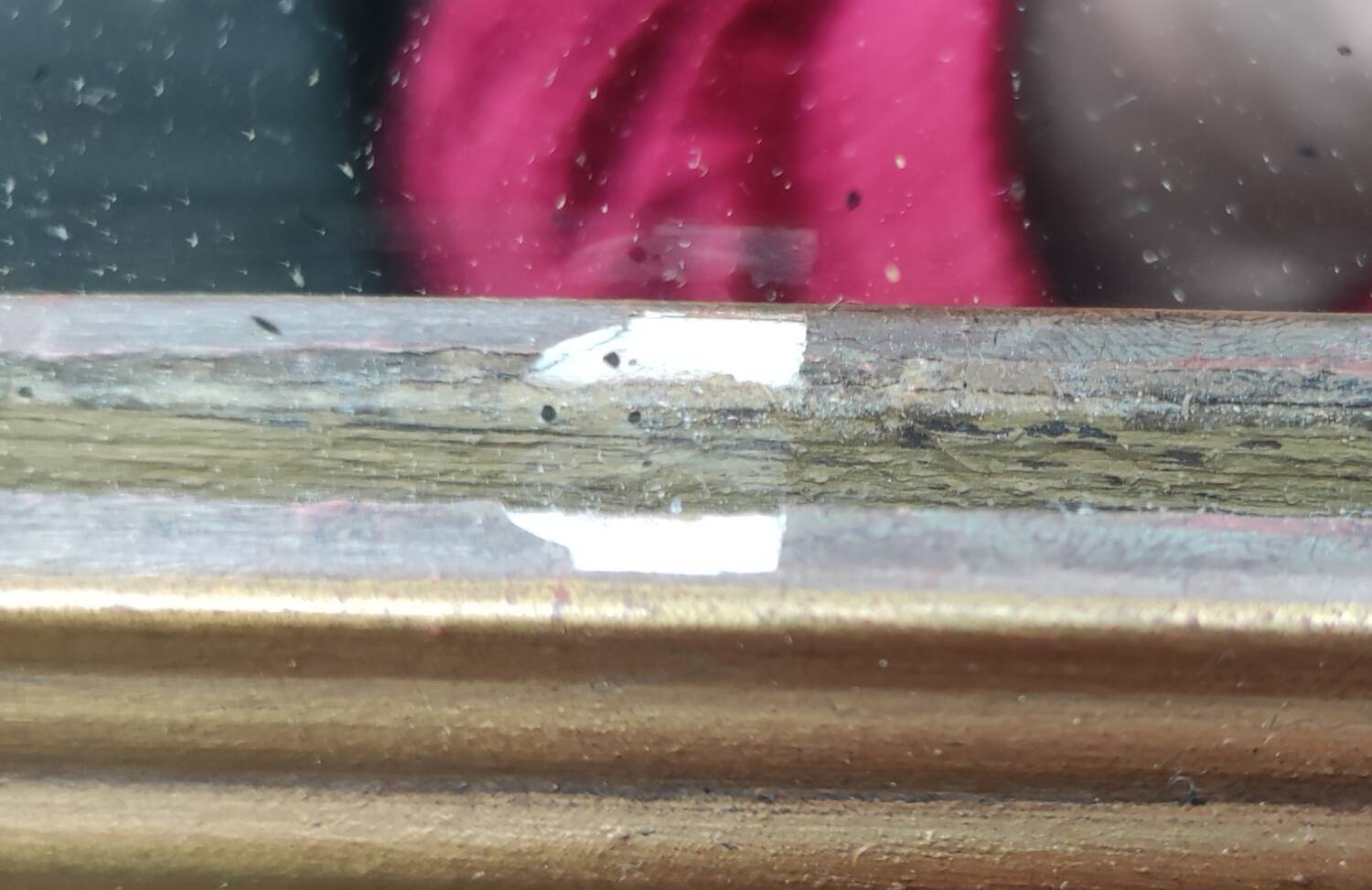 Antique small golden mirror louis philippe