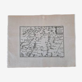 Gravure sur cuivre XVIIème siècle  "Carte du gouvernement du Fort de Joux"  Par Beaulieu