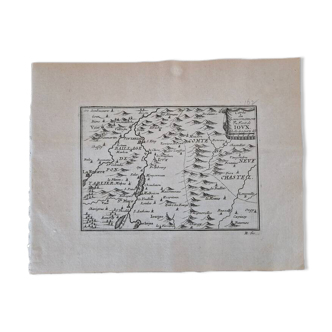 17th century copper engraving "Map of the government of Fort de Joux" By Beaulieu