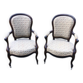 Paire de fauteuils style Louis XV en palissandre