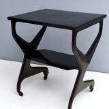 Black Ebonized Beech Serving Cart in the Style of Ico Parisi, Italy
