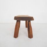 Solid oak side table, The Netherlands 1970's