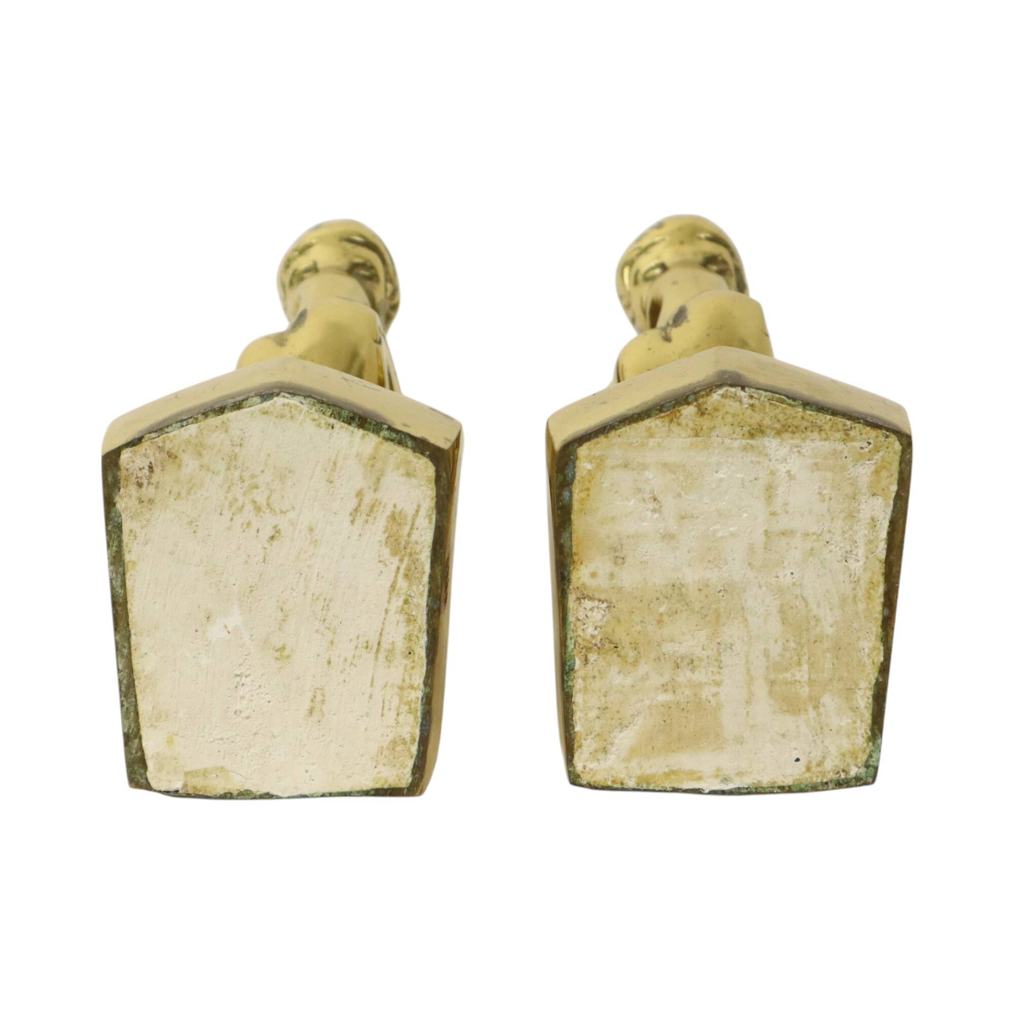 Serre-livres italiens en laiton "Le Penseur" Rodin Regina