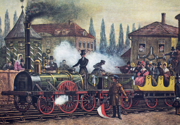 Le premier train en Allemagne, baie de H. Haim, 1949