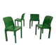 Set of 4 green Selene chairs by Vico Magistretti for Artemide, 1970