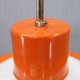 1970s Czechoslovak mid-century orange opaline glass pendant lamp