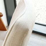Vintage armchair in natural ecru linen, model 366