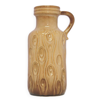Vintage sand & brown west germany can vase scheurich