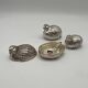 Salt shaker pepper and mustard bird in silver metal Gucci style