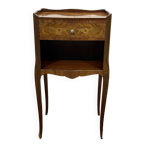Louis XV style bedside table in rosewood and oak from the 1970s.