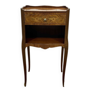 Louis XV style bedside table in rosewood and oak from the 1970s.