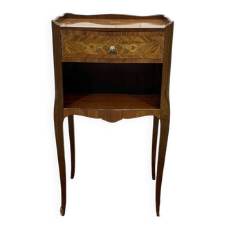 Chevet de style Louis XV en bois de rose et chêne des années 1970