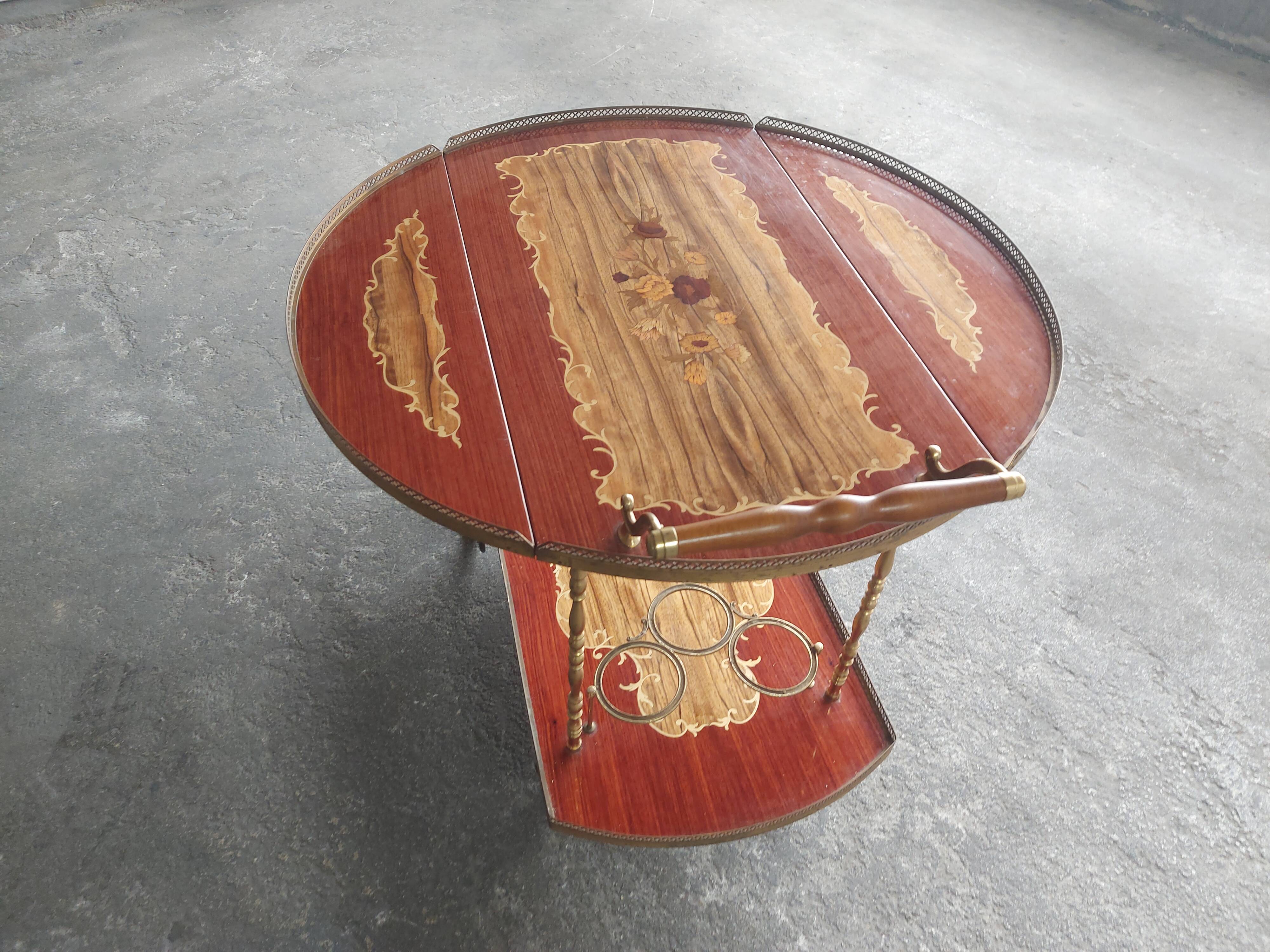 Desserte vintage en marqueterie