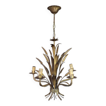 Lustre métal doré Hollywood Regency, Hans Kögl 1970's