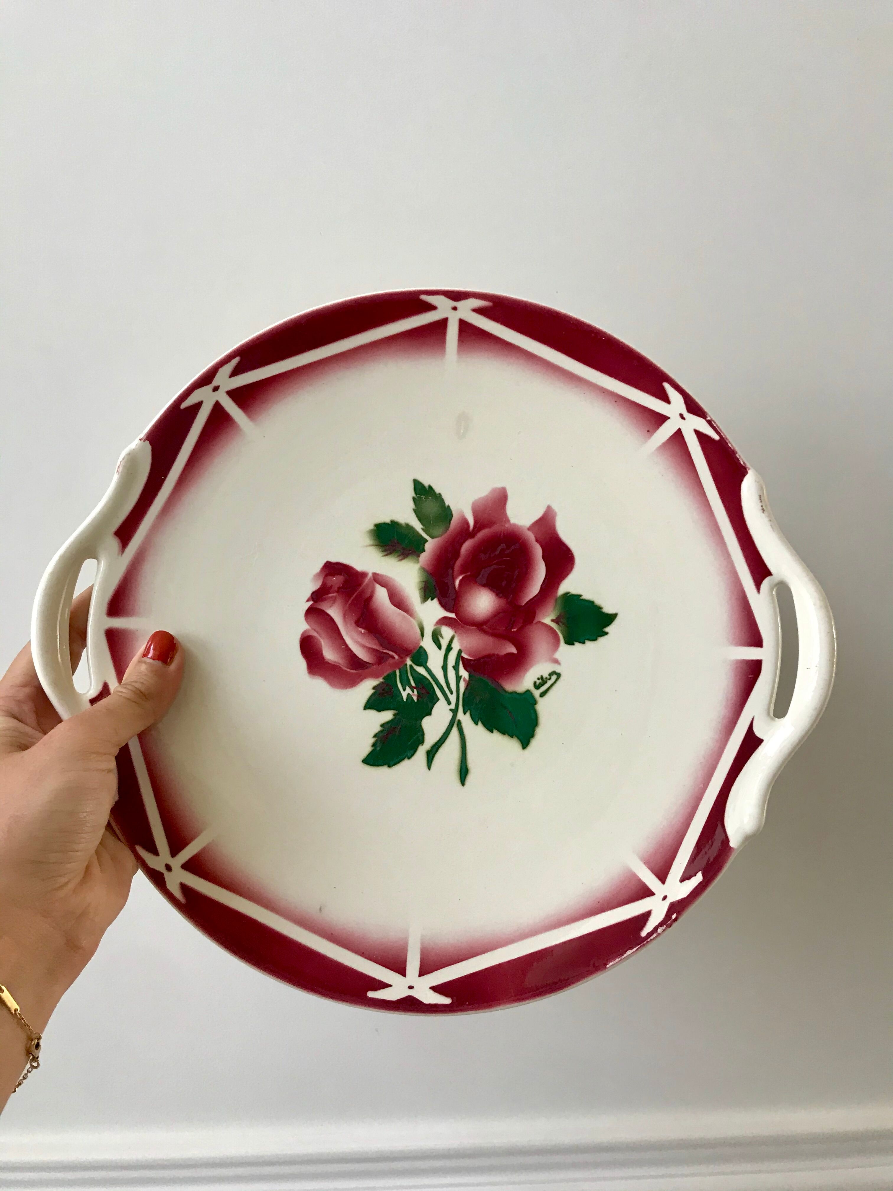 cake dish Digoin Sarreguemines model Cibon years 30-40