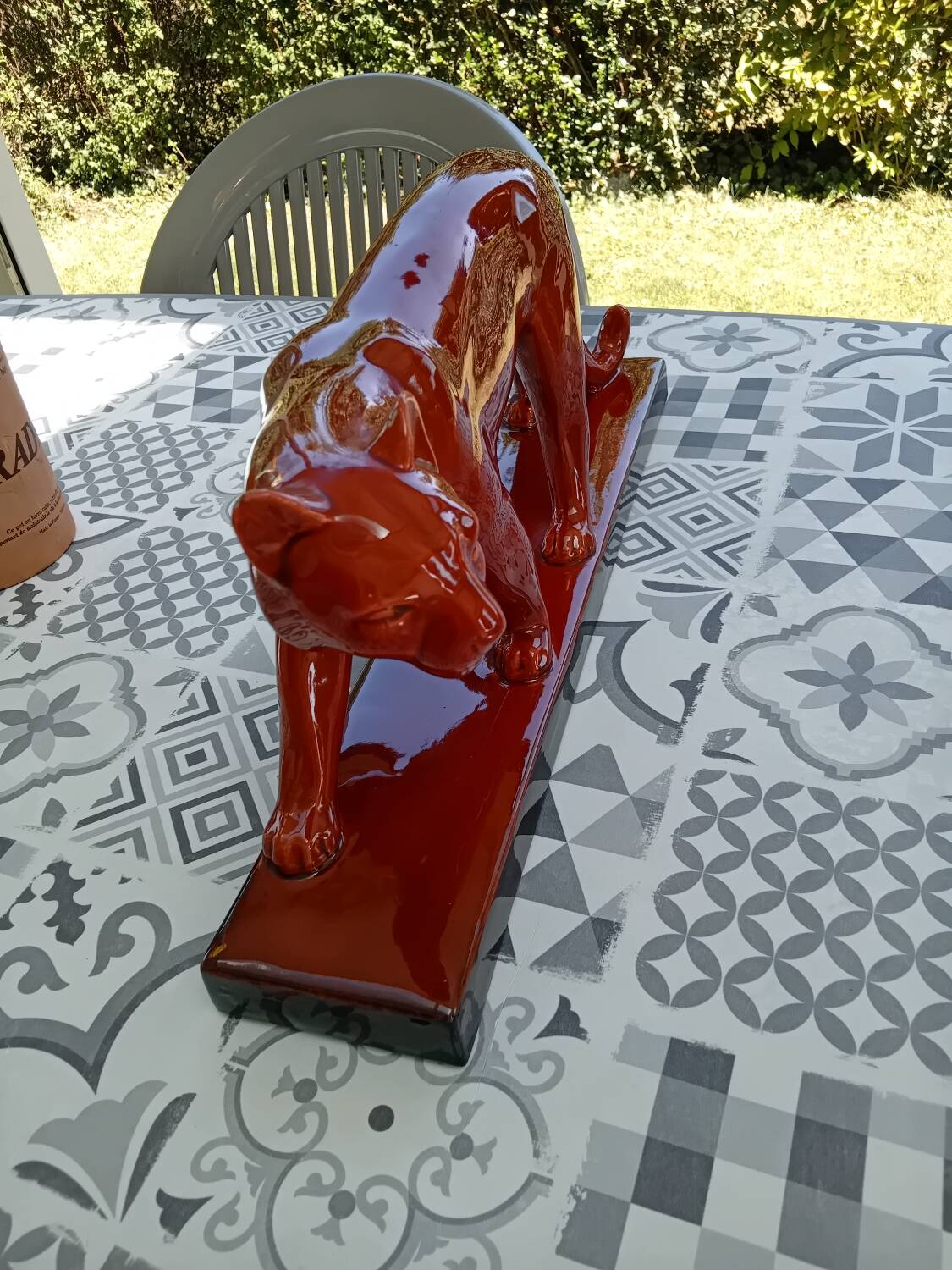 Red enameled panther