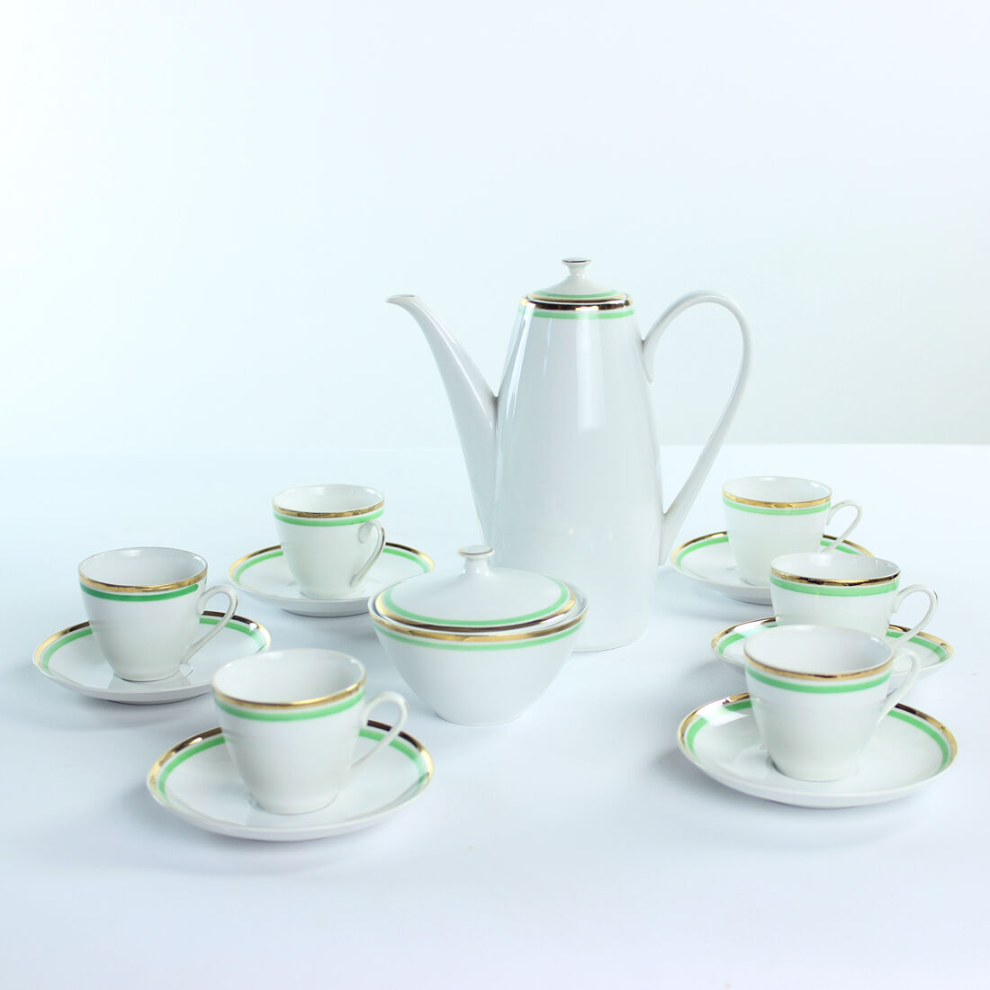 Mid Centtury Porcelain Coffee Set, Czechoslovakia 1954