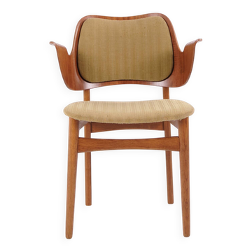 Fauteuil - Modèle 107 - Chêne et Teck - Tapisserie d'origine - Hans Olsen - Années 1960