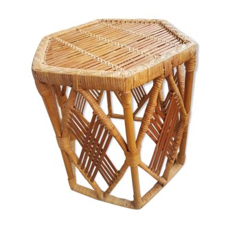 Old rattan and wicker console booster table