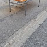 Vintage walnut and chrome coffee table