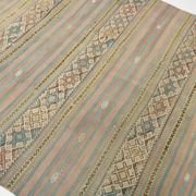 Tapis Kilim fait main rouge clair bleu 5x7 158x247 cm