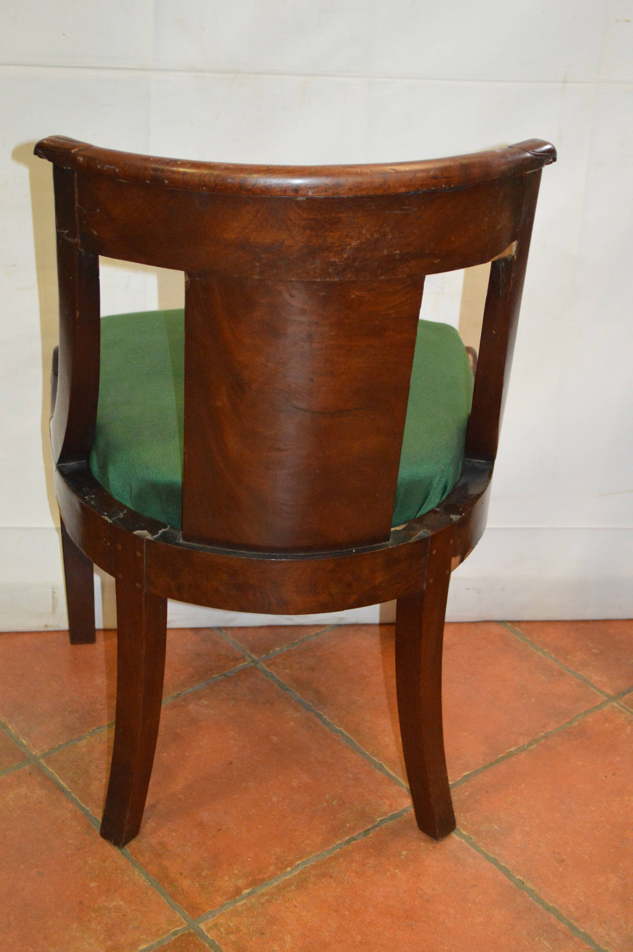Set of 4 mahogany gondola chairs