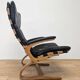 Kengu leather lounge chair by Elsa and Nordahl Solheim Rybo Rykken, Norway, 1960s