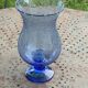 Blue blown glass tealight holder, Biot glassworks, collector's item
