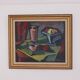 Original mid-century Swedish oil on canvas – “Kubisk Still Life” by Bror Göransson – vintage & framed – 75 × 64 cm (29.5" × 25.2")