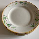 Set of 7 Sarreguemines Bamboo plates 1880 iron earth