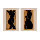Paire d’estampes, art mural silhouette féminine. Lot de deux, 50x70cm