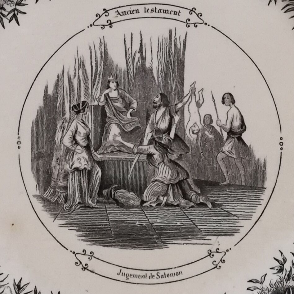 Talking plate Sarreguemines "Old Testament"