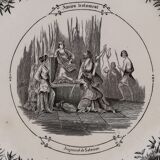 Assiette parlante Sarreguemines "Ancien testament"