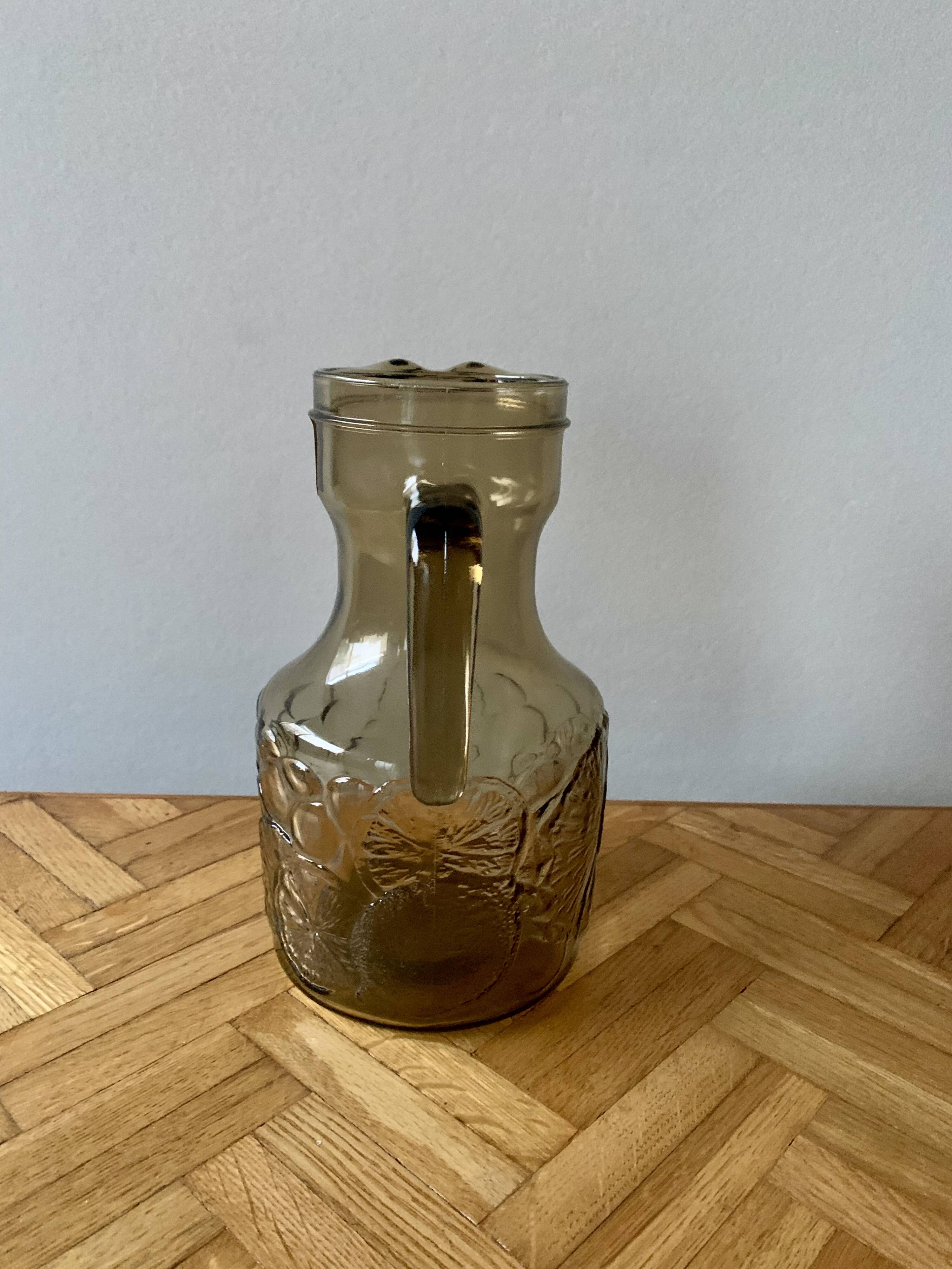 Vintage smoked glass lemonade set - vemam - made in italy