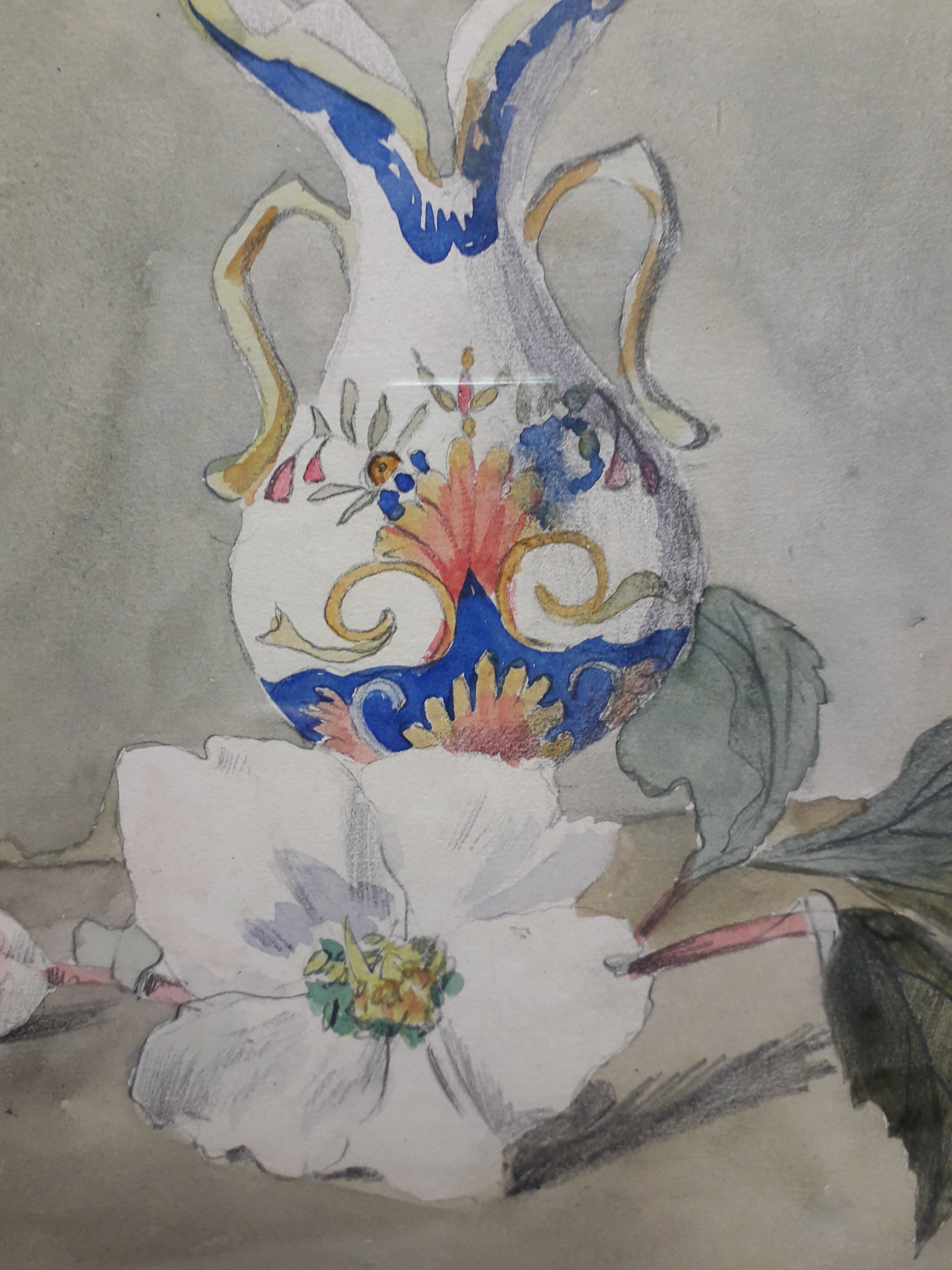 White vase and anemone