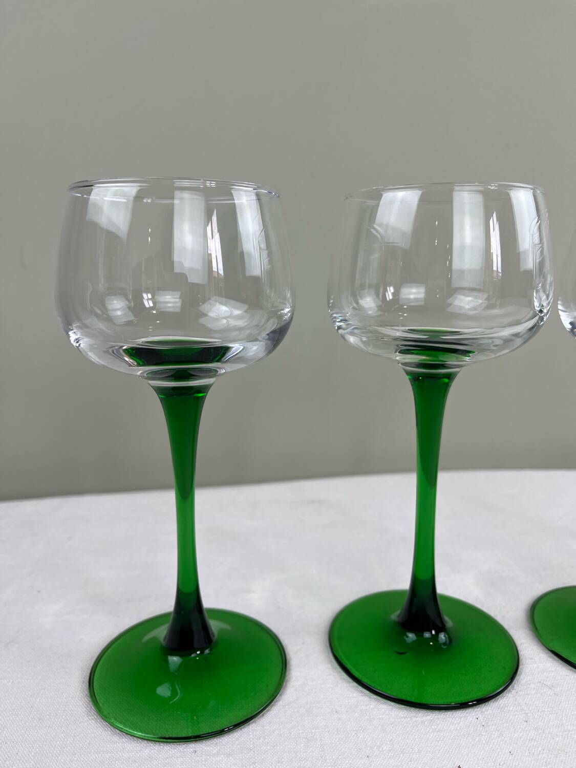 Green stemmed glasses