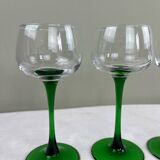 Green stemmed glasses