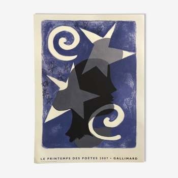 Affiche d'exposition d'après Georges Braque, Le Printemps des poètes, 2007
