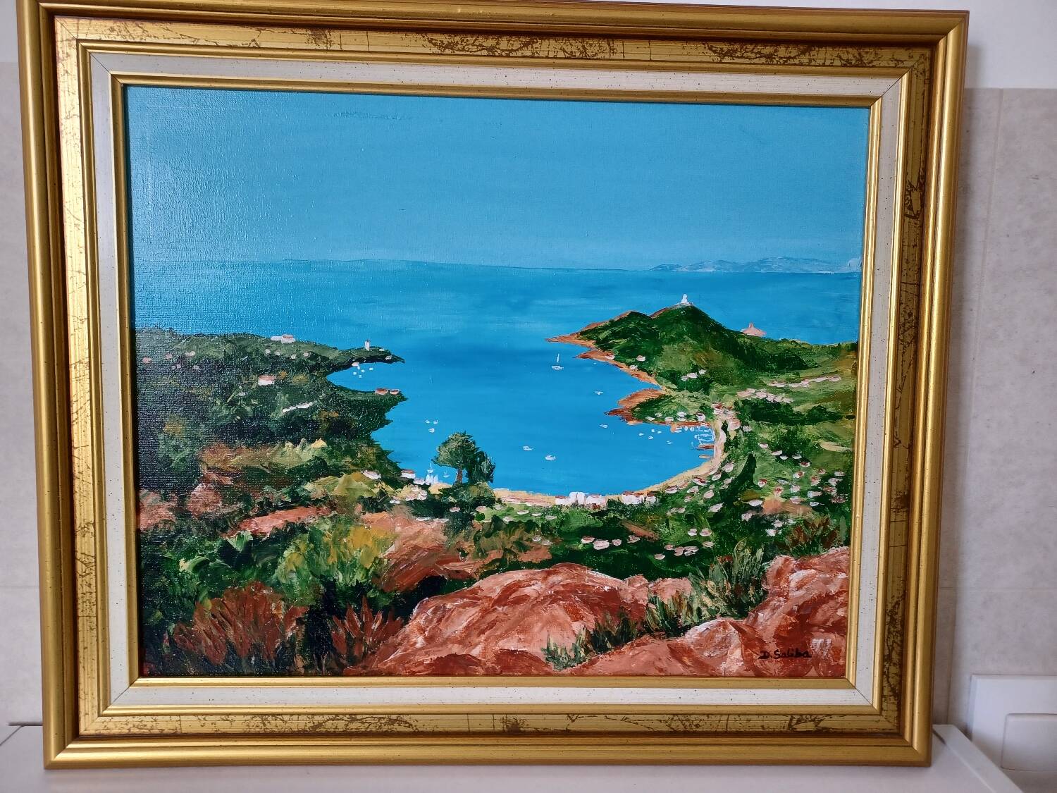 Knife painting, La Rade d'Agay by Danielle Saliba
