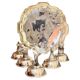 Italian Silver-Plated Animal Head Liqueur Cups with Matching Serving Tray Set 6