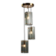 1960s brass and smoked glass ceiling light