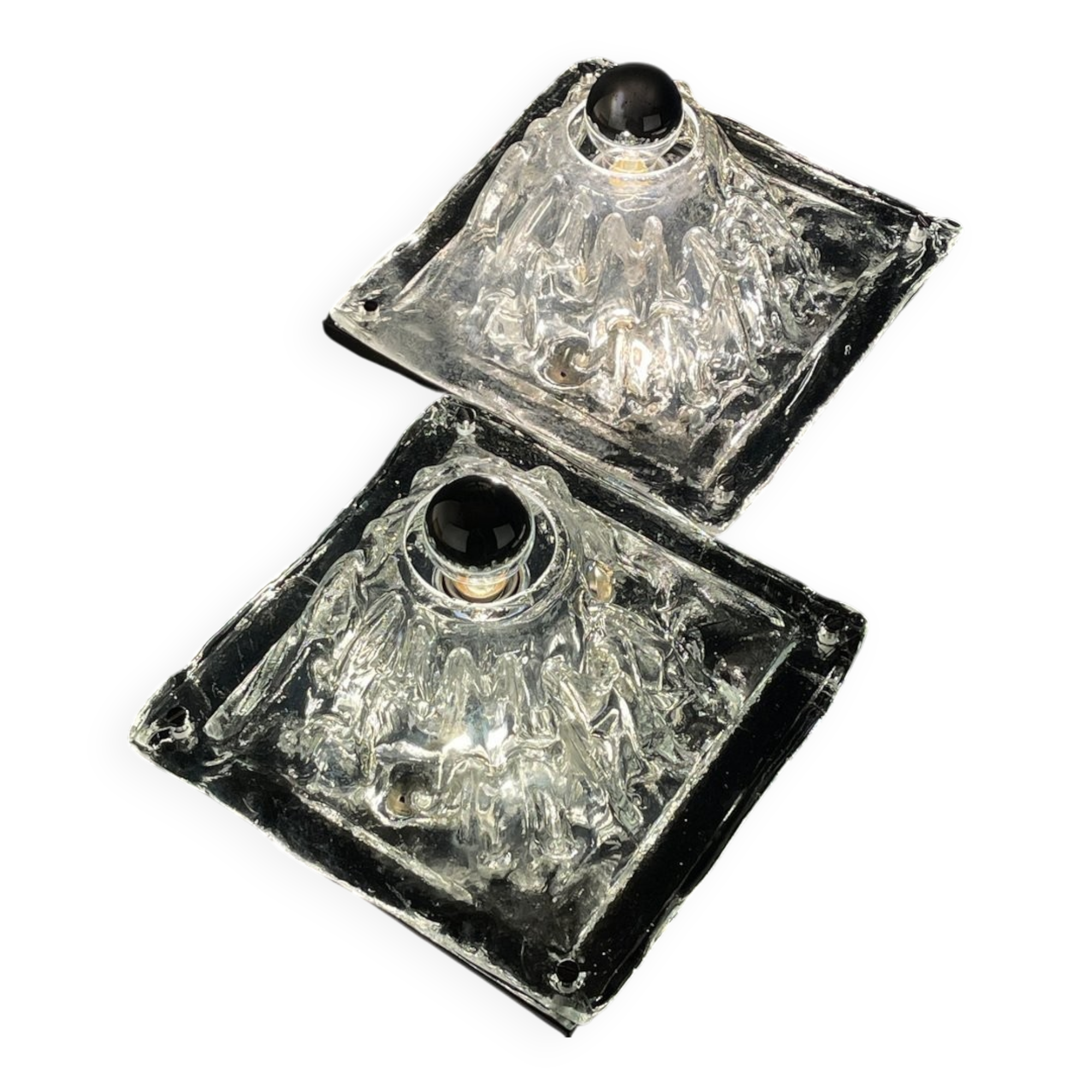 Murano wall lamps Polifemo by Angelo Brotto for Esperia, Italy, 1970s, set of 2