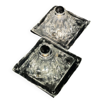 Murano wall lamps Polifemo by Angelo Brotto for Esperia, Italy, 1970s, set of 2