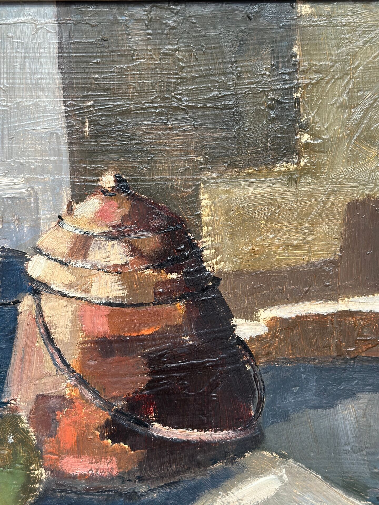 Huile sur panneau – « Nature morte » attribuée à Åke Wilhelm Andersson – 1962