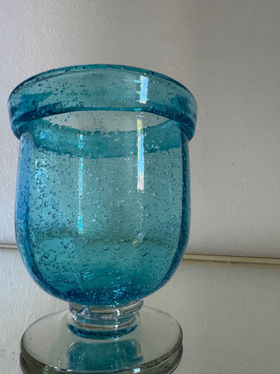 Antique bubble glass vase