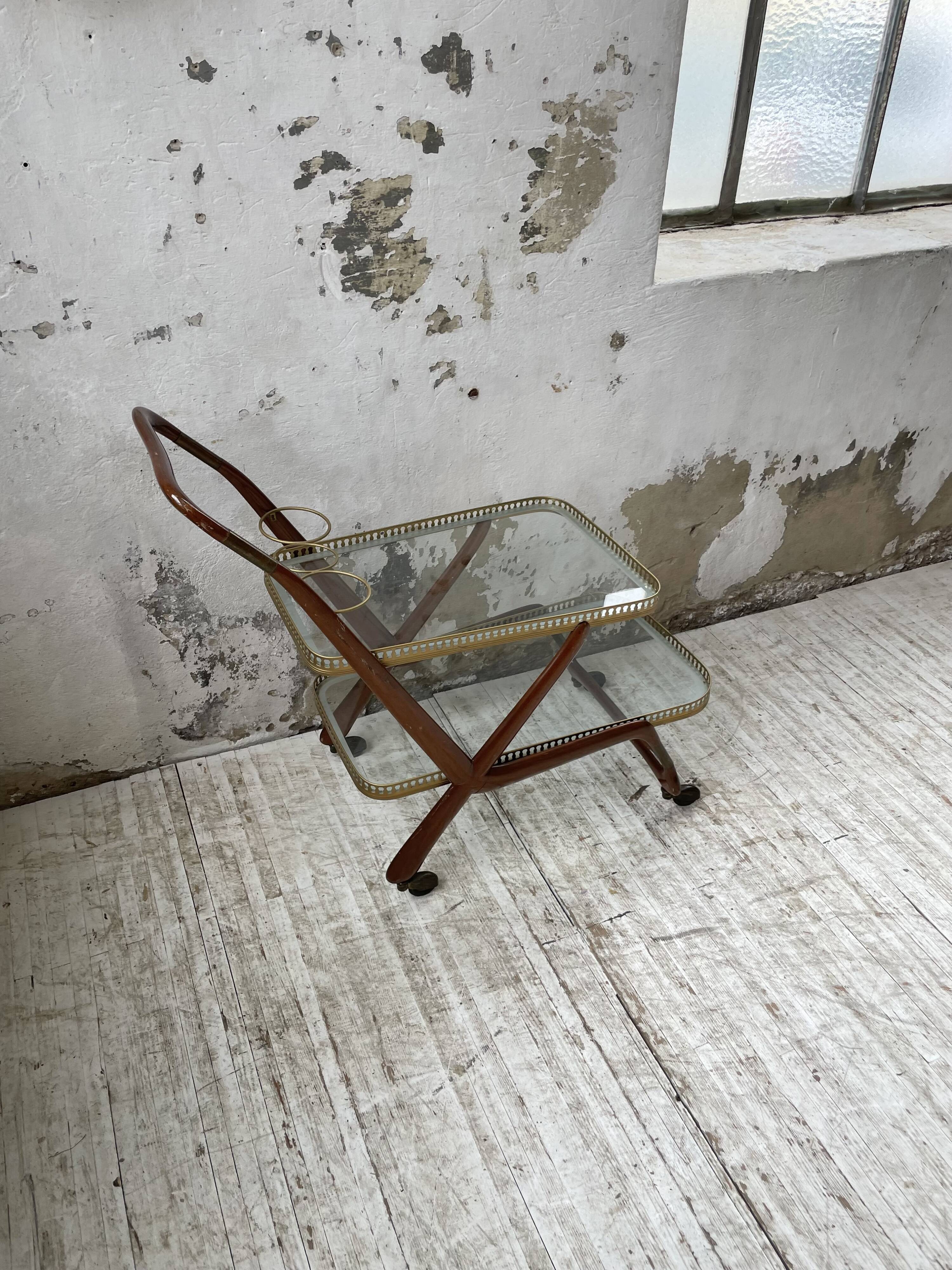 Italian Cesare Lacca style trolley, 1950s