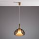 Hanging lamp with smoked Murano glass and opaline inner shade