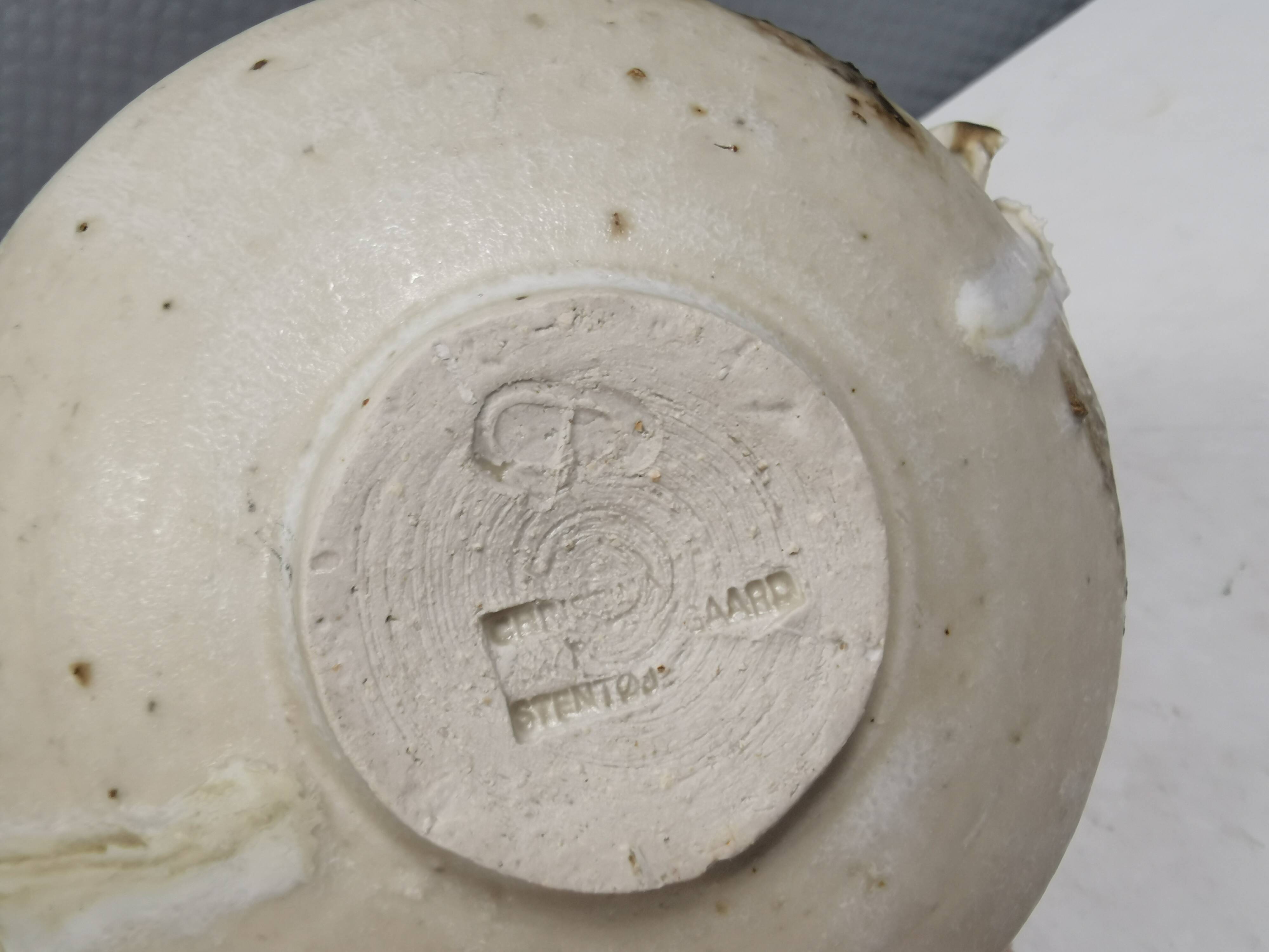 Ceramic bowl by Christina Præstgaard (CP), Denmark, 1980s.
