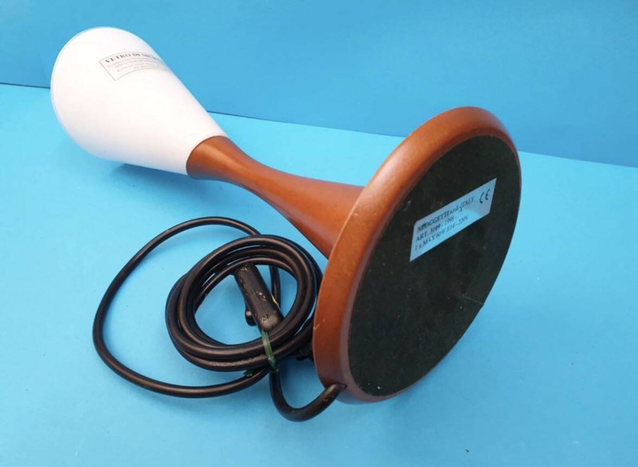 Lampe Neoggetti en verre de Murano et bois